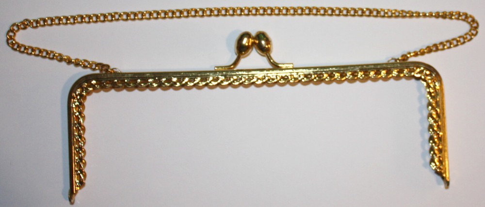 Tasbeugel 18cm recht goudkl. met ketting p. st