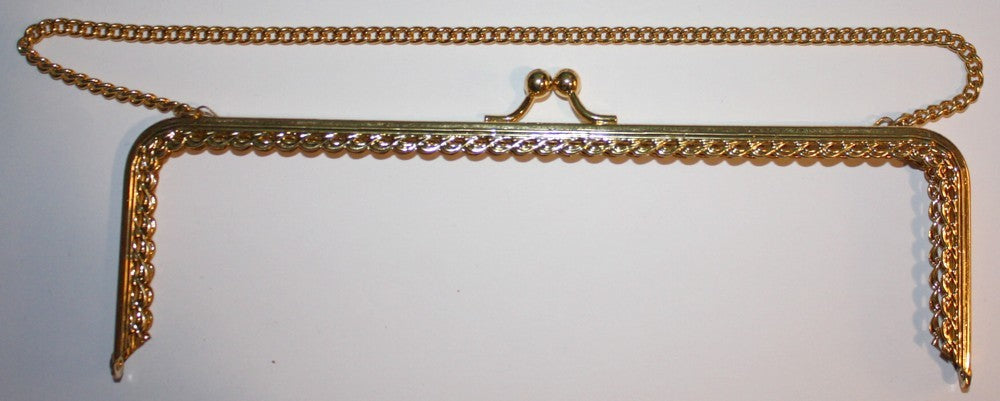 Tasbeugel 20cm recht goudkl. met ketting p. st
