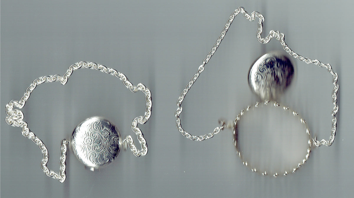 Schaarbeugel 2.5/6CM verzilverd met ketting