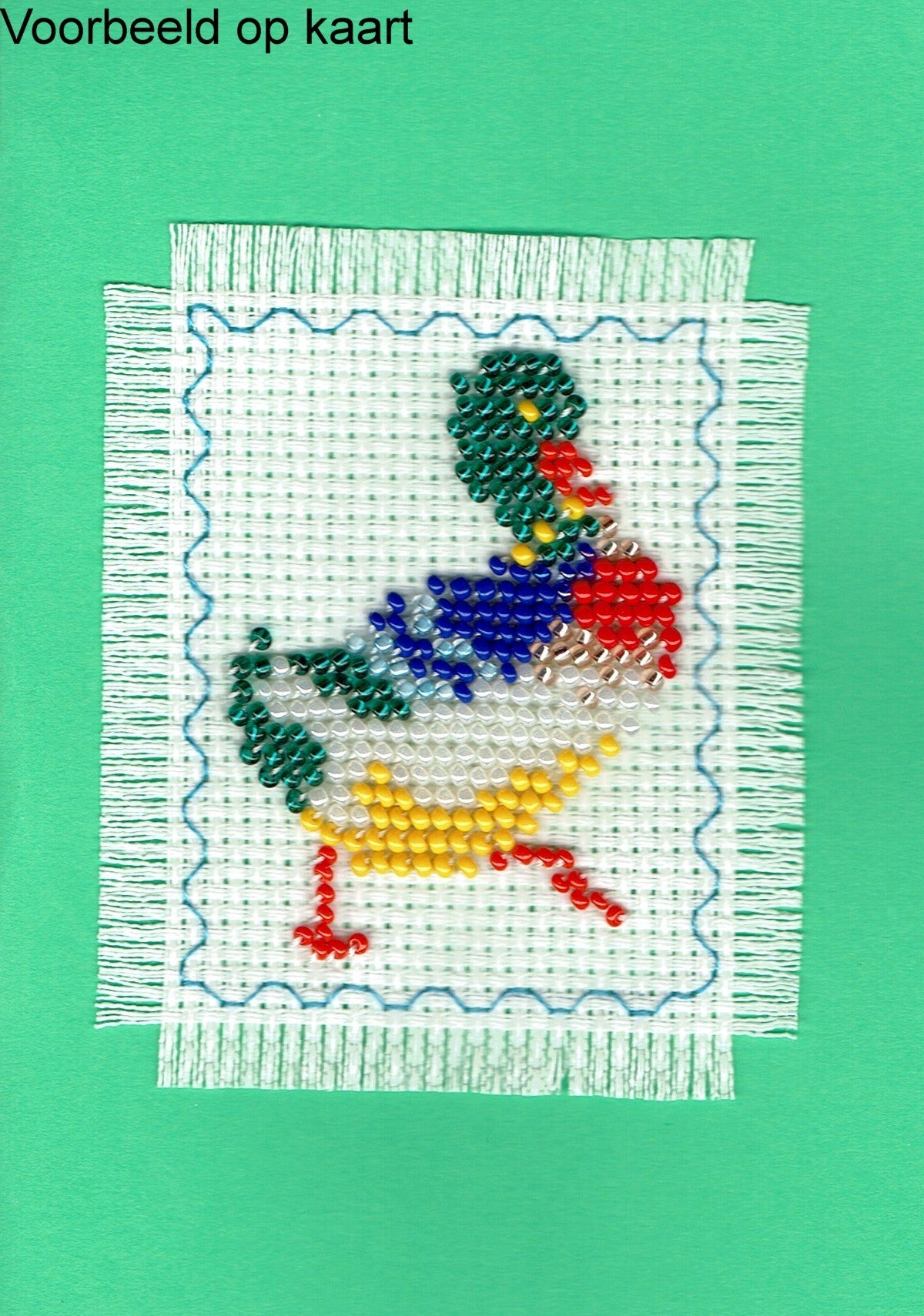 Borduurpakket eend 7x5cm.