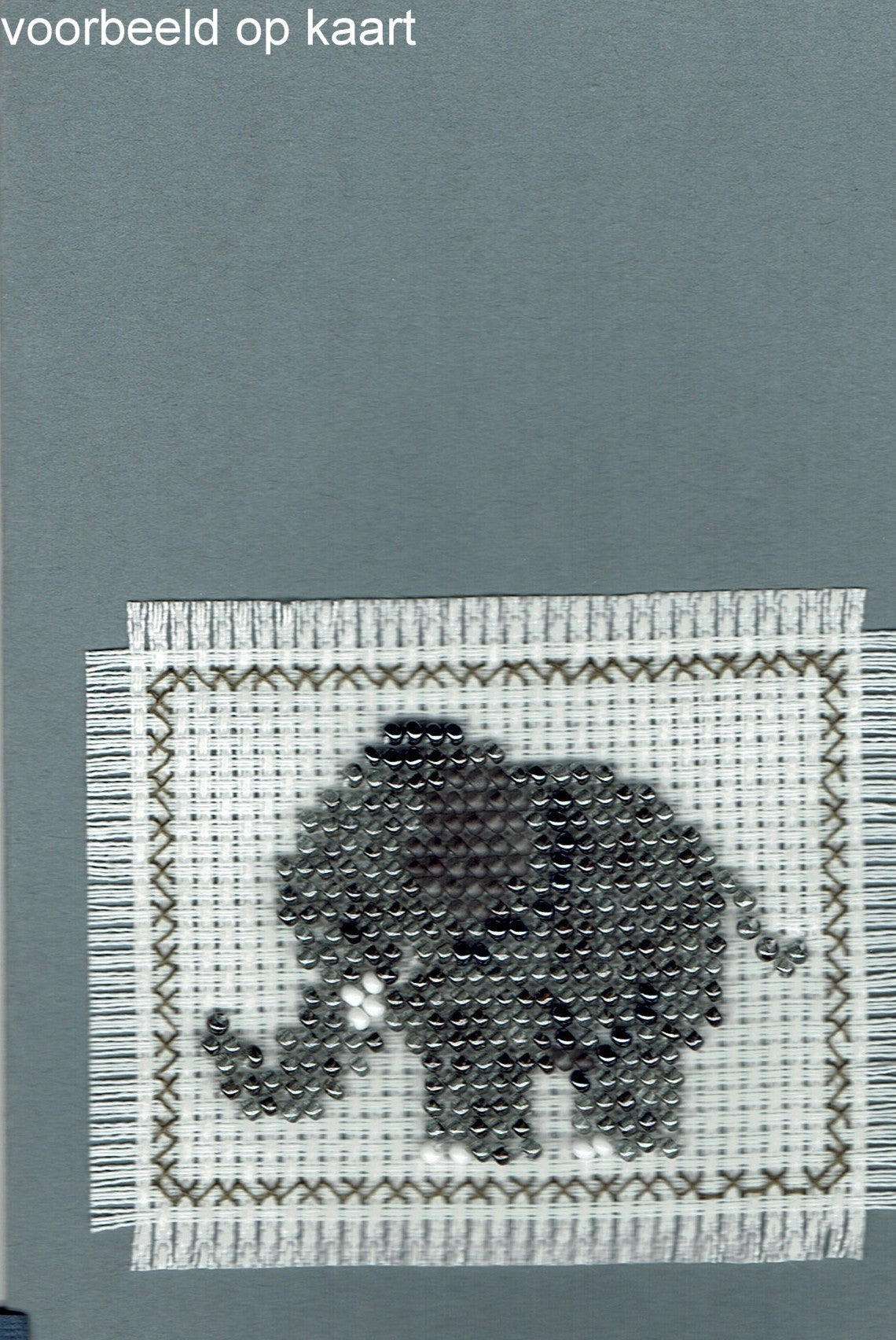 Borduurpakket olifantje 5x7cm.