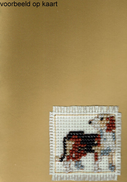 Borduurpakket beagle 5x5cm.