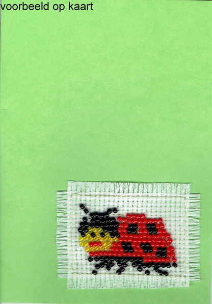 Borduurpakket lieveheersbeestje 4x5cm.