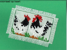 Borduurpakket kip en haan 7x9cm.