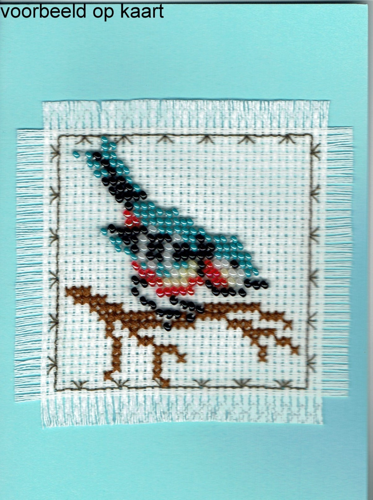 Borduurpakket vogeltje 7x7cm