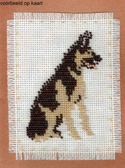 Borduurpakket herdershond 8x12cm