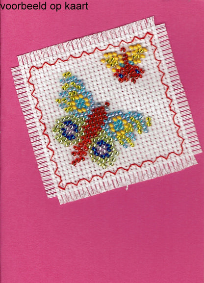 Borduurpakket 2 kleine vlinders 7x7cm