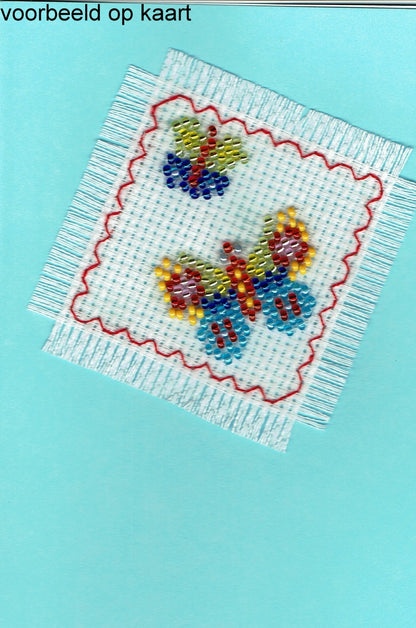 Borduurpakket 2 kleine vlinders 7x7cm