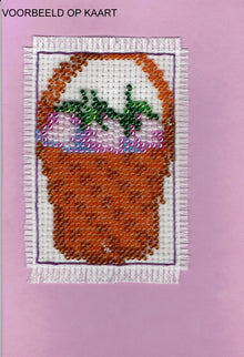 Borduurpakket bloemenmand 8x6cm