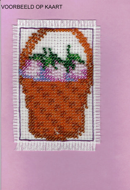Borduurpakket bloemenmand 8x6cm