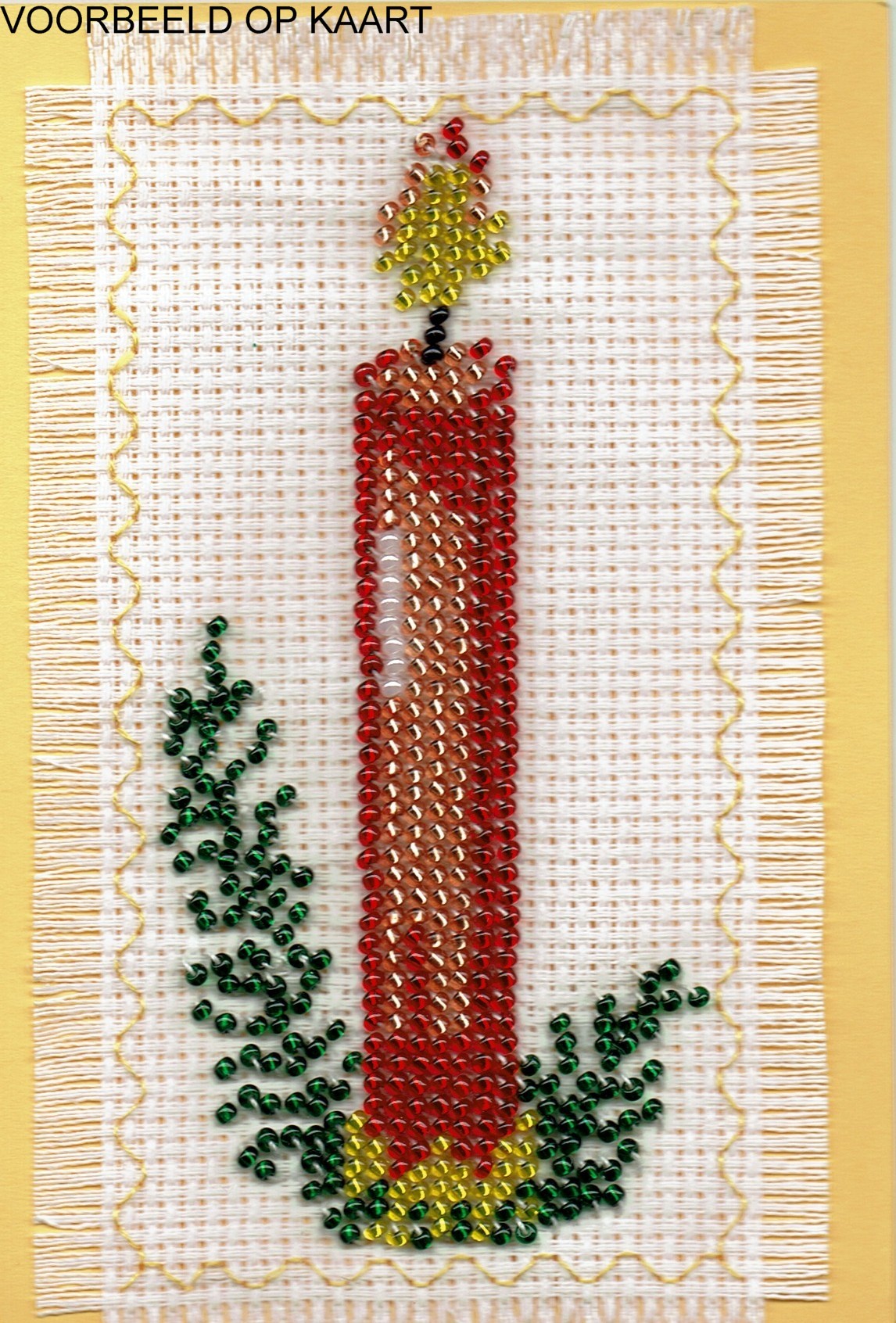 Borduurpakket kaars met takjes 14x7cm