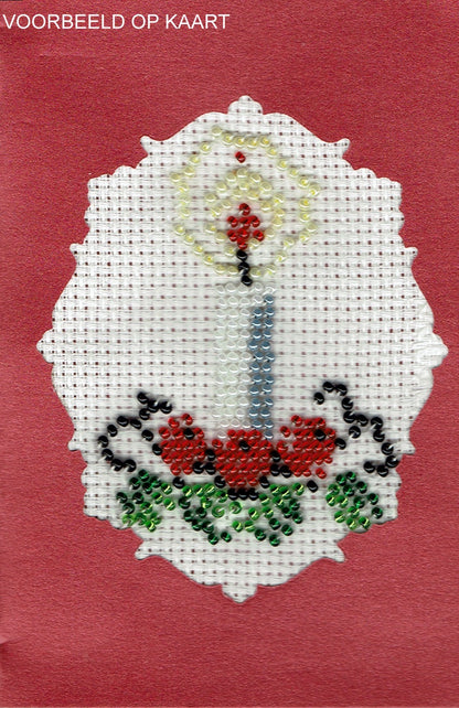 Borduurpakket brandende kaars 7x9cm