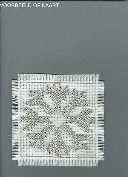 Borduurpakket sneeuwster zilver 6x6cm