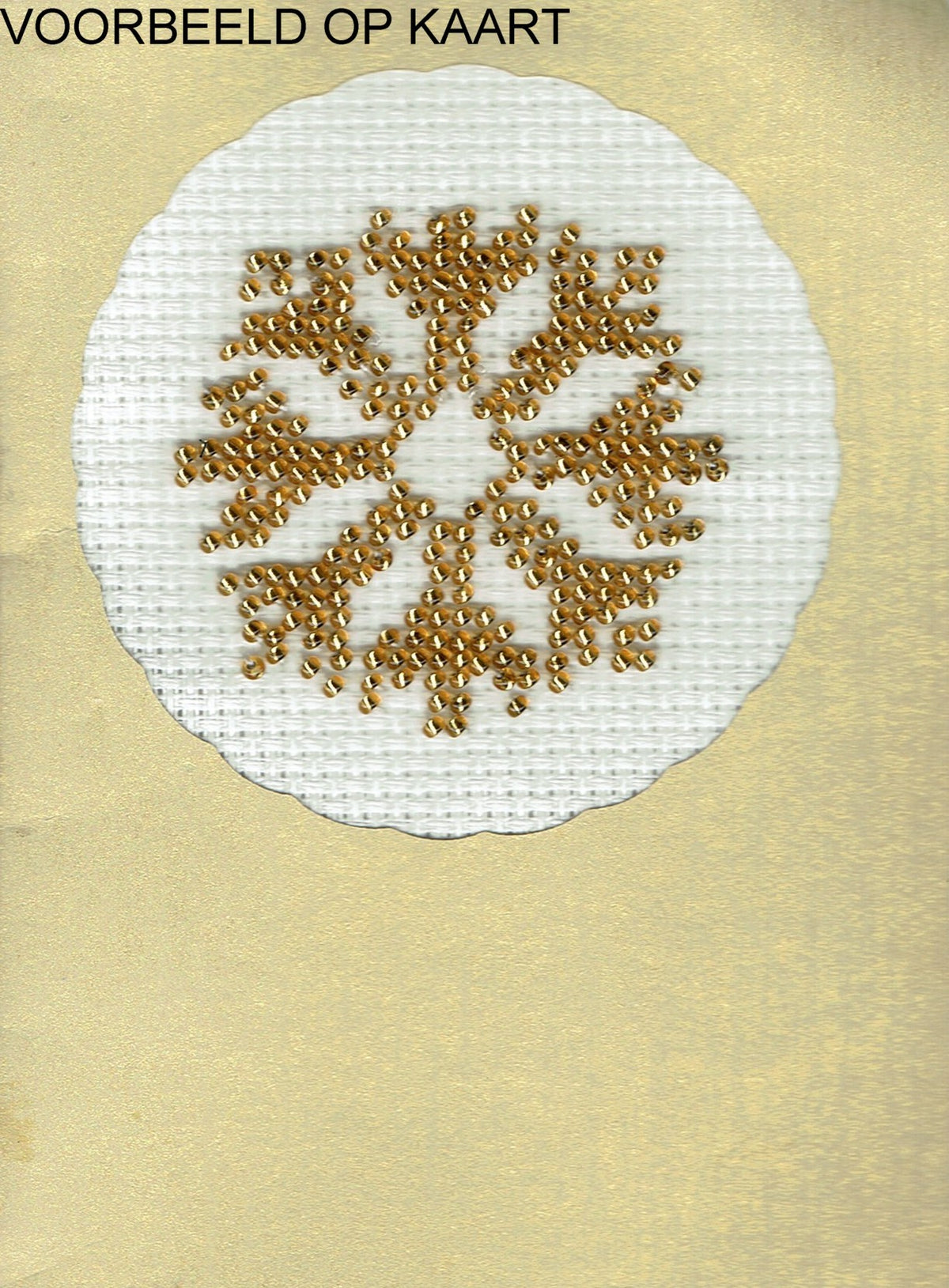 Borduurpakket sneeuwster goud 6x6cm