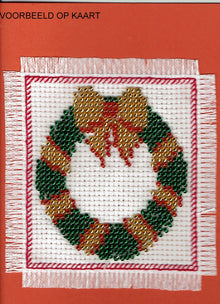 Borduurpakket kerstkrans 7x8cm