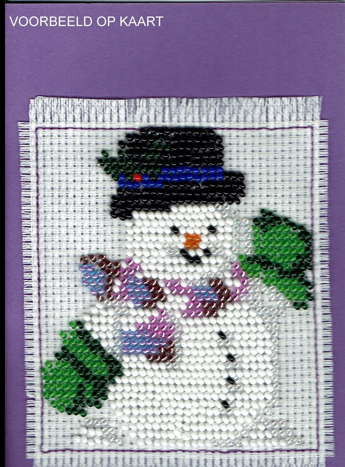 Borduurpakket sneeuwpop 9x10cm