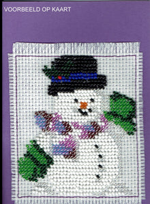 Borduurpakket sneeuwpop 9x10cm
