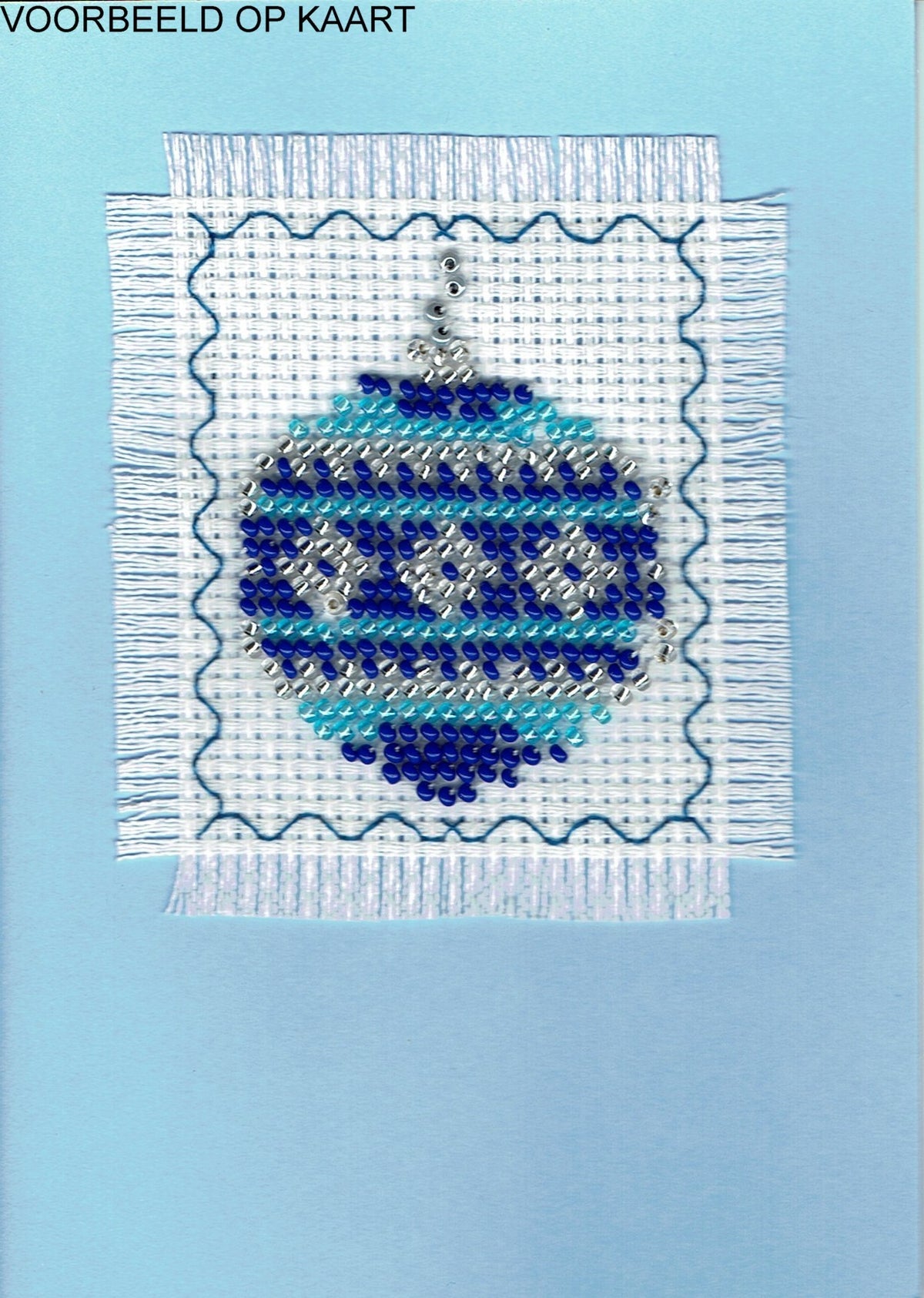Borduurpakket Kerstbal 5x9cm