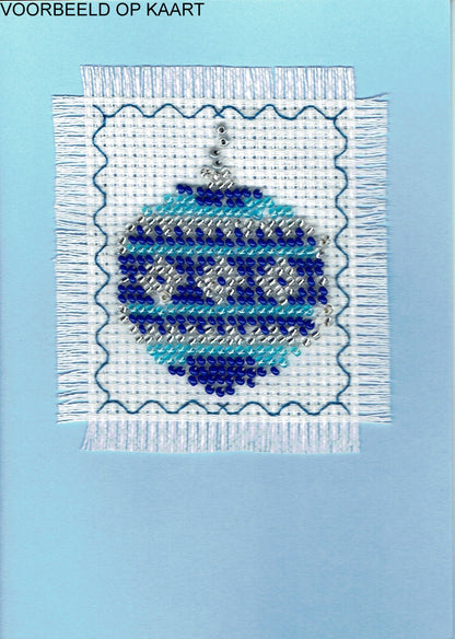 Borduurpakket Kerstbal 5x9cm