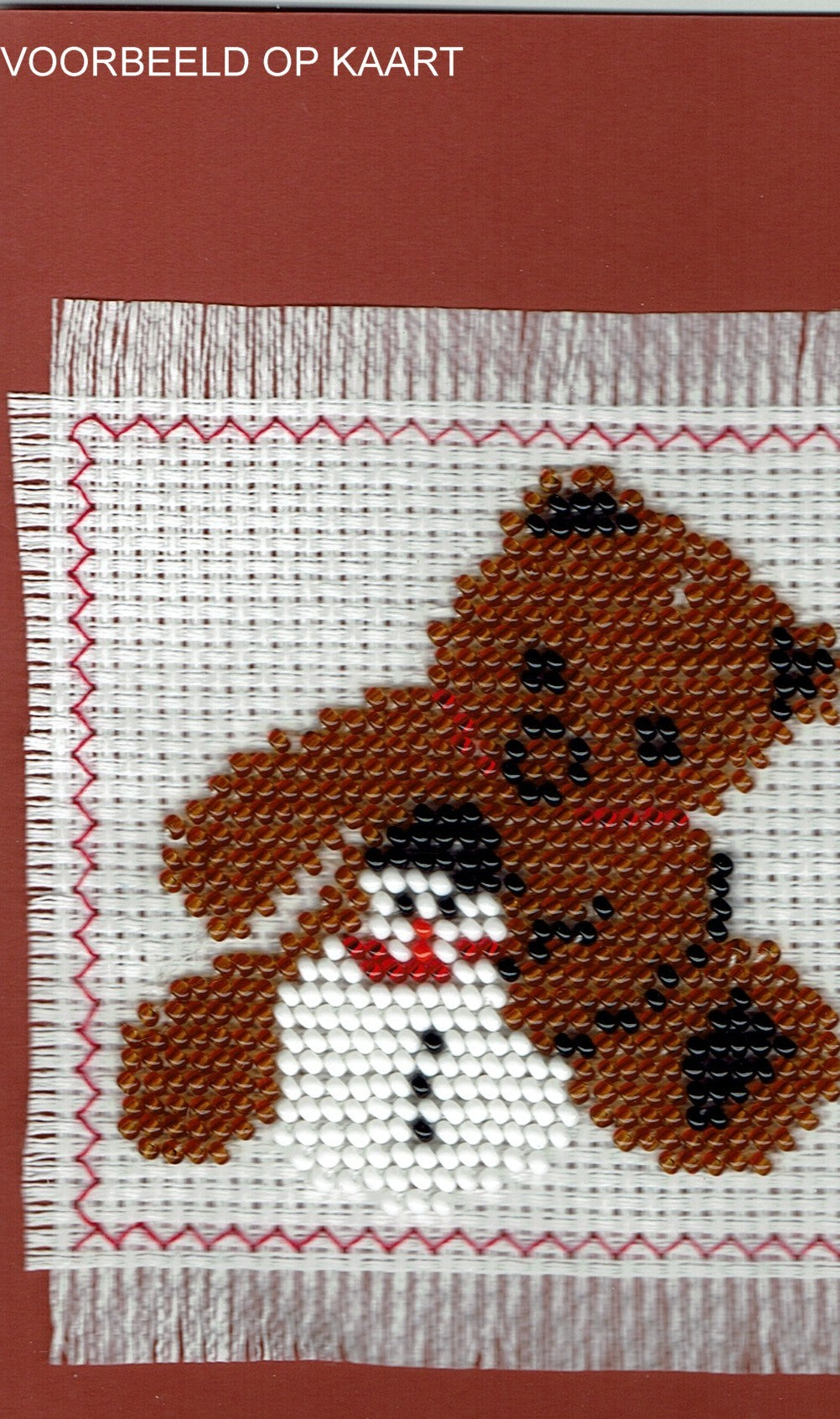 Borduurpakket Beer 8x8cm