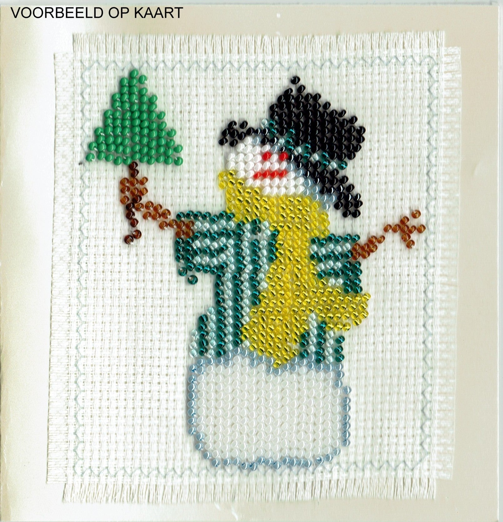 Borduurpakket sneeuwpop 10x11cm