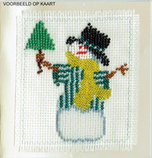 Borduurpakket sneeuwpop 10x11cm