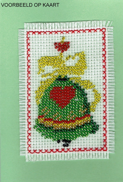 Borduurpakket kerstklok 6x9cm