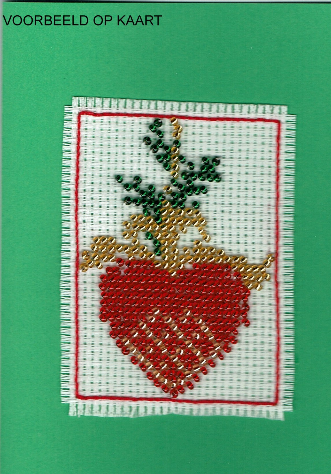 Borduurpakket kersthart 6x8cn