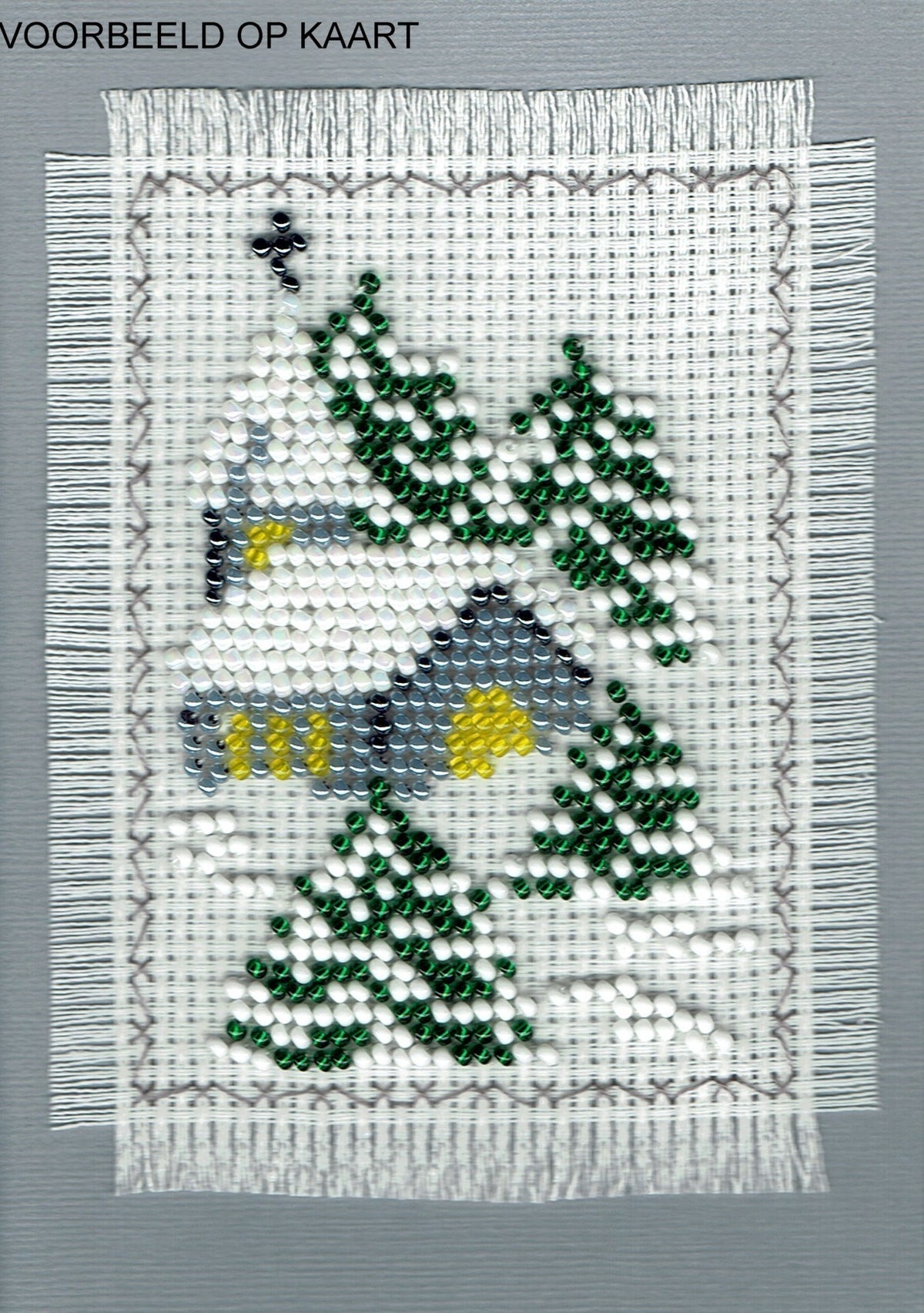 Borduurpakket kerkje in de sneeuw 7x11cm