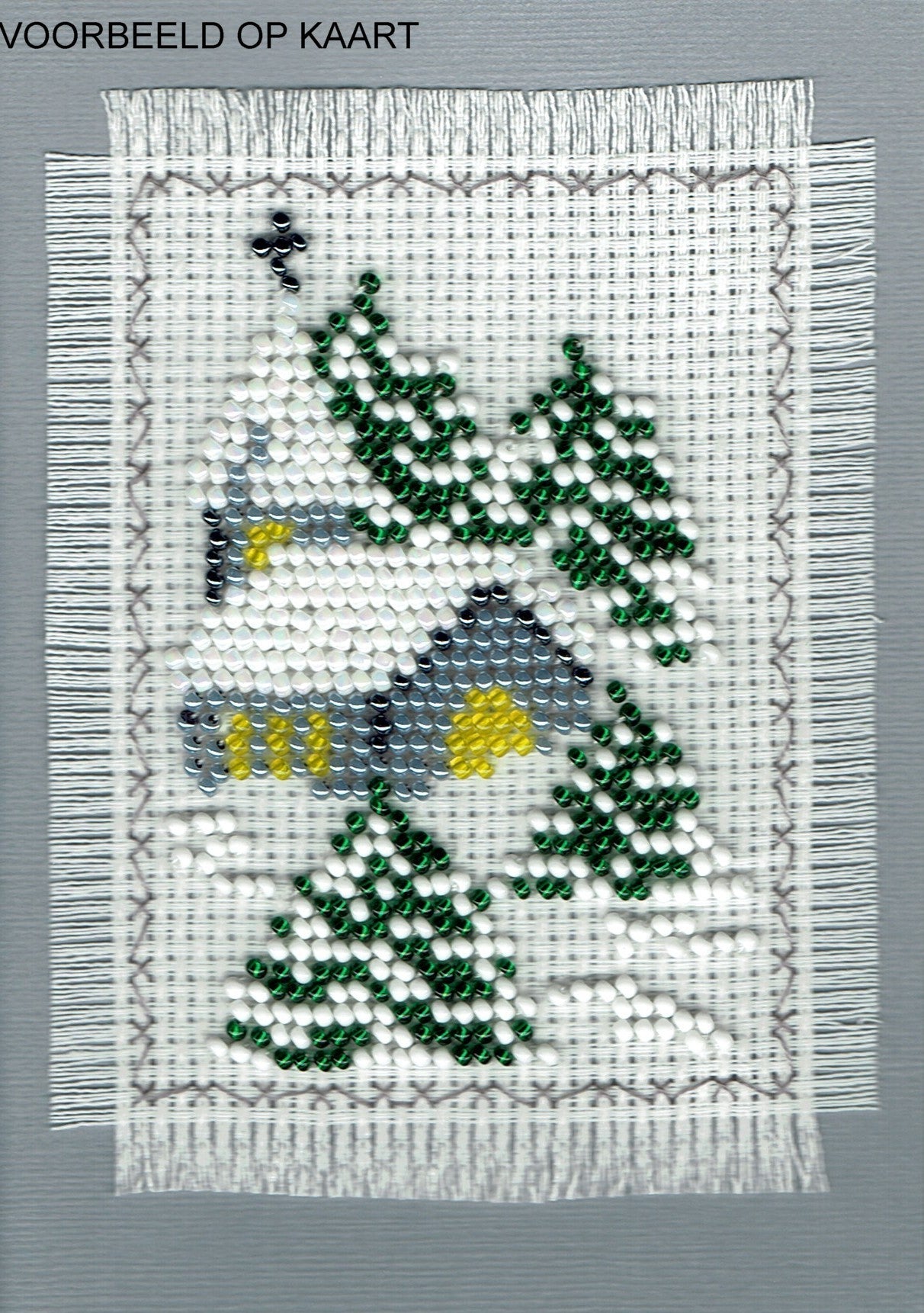 Borduurpakket kerkje in de sneeuw 7x11cm