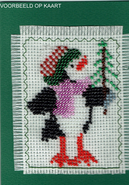 Borduurpakket pinquin 2 8x10cm