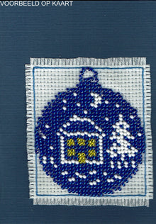 Borduurpakket kerstharten 22x22cm rood/goud