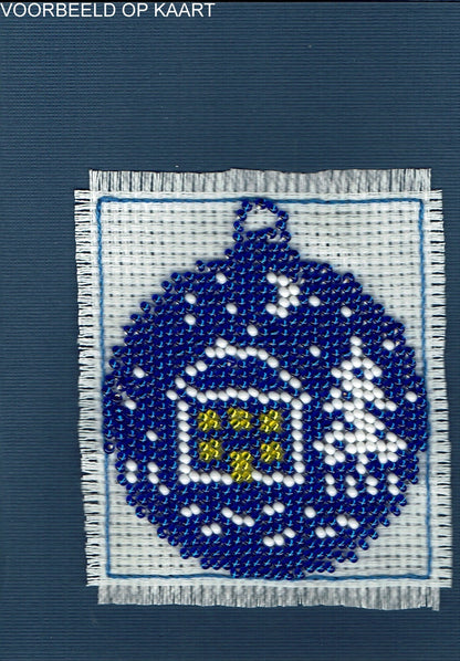 Borduurpakket kerstharten 22x22cm rood/goud