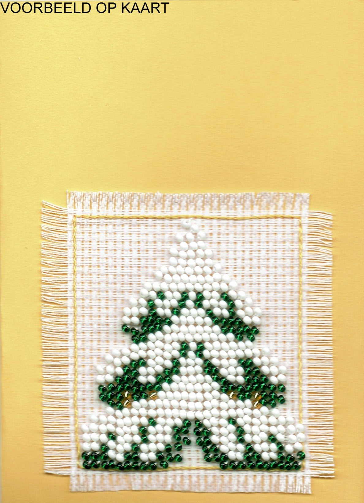 Borduurpakket kerstboom met sneeuw 7x6cm
