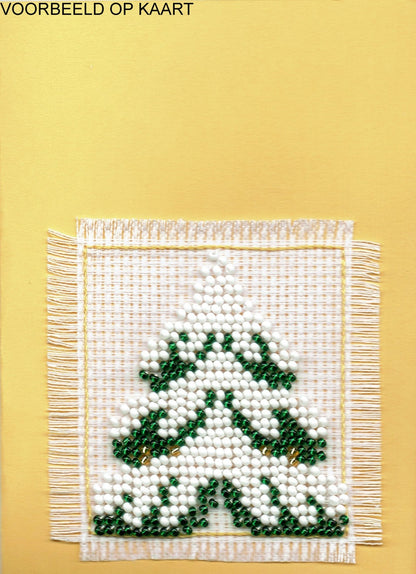 Borduurpakket kerstboom met sneeuw 7x6cm