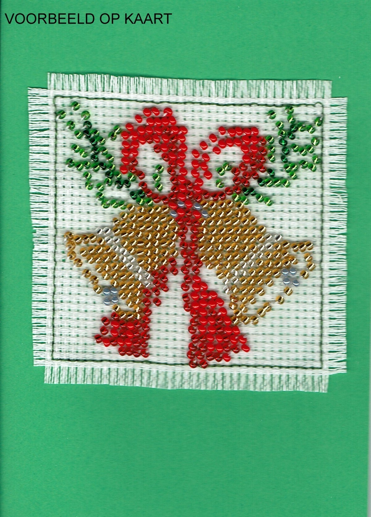 Borduurpakket kerstklokken 8x8cm