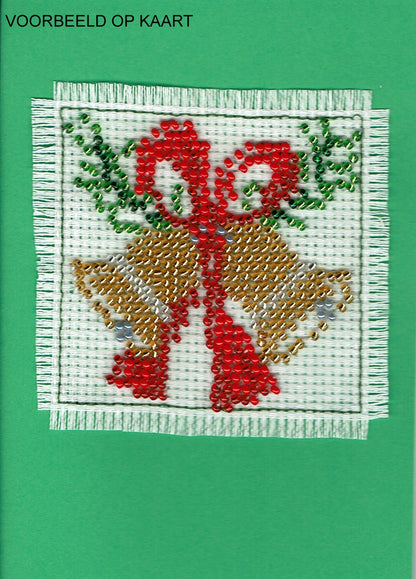 Borduurpakket kerstklokken 8x8cm