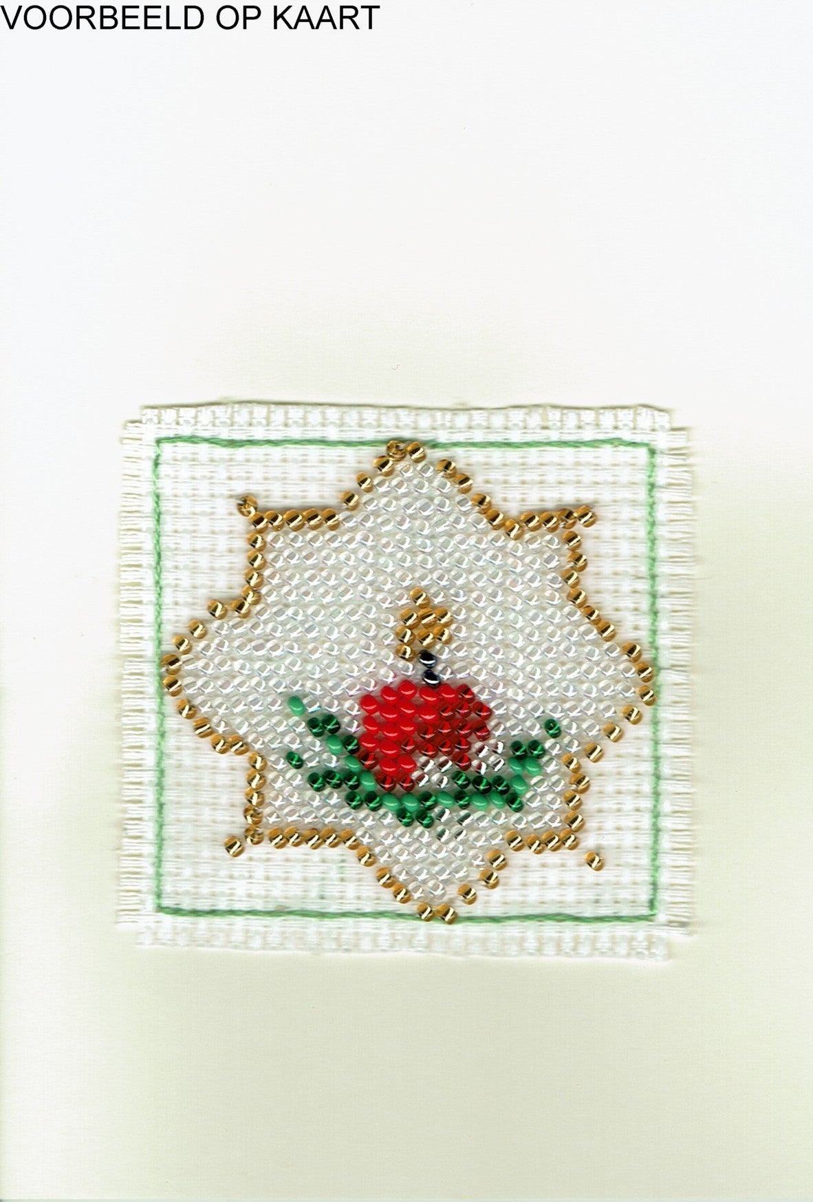 Borduurpakket kerstster met kaars 6x6cm