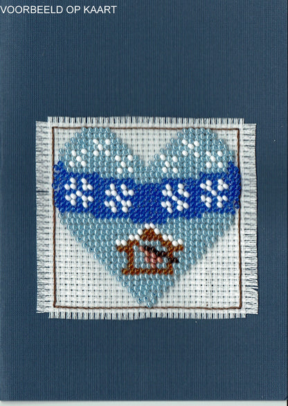 Borduurpakket hart vogelvoederplek 8x8cm