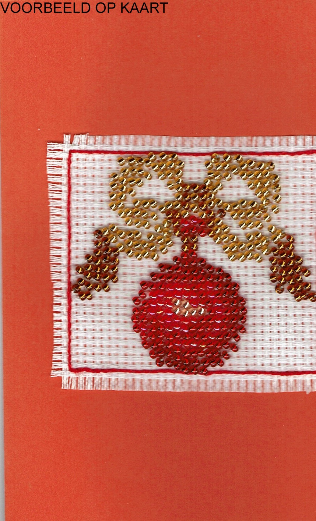 Borduurpakket Kerstbal met strik 6x7cm