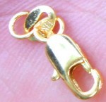 Karabijnsl. 10mm 925 silver 18kt verguld p.st