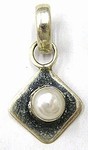 Zilveren hanger 18mm met hangoog en parel