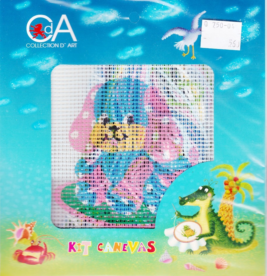 Borduurpakket hond met flaporen10x10cm