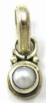 Zilveren hanger 13mm met hangoog en parel