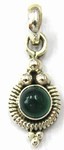 Zilveren hanger 18mm met hangoog en groene steen