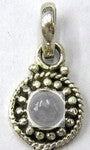Zilveren hanger 15mm met hangoog en parel