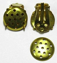 Oorclips met zeefje ovaal 16x24mm goudkl. p.p.