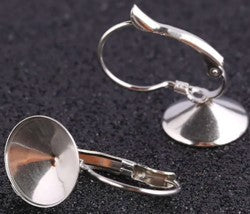 Oorhanger voor 12mm rivoli zkl. pp
