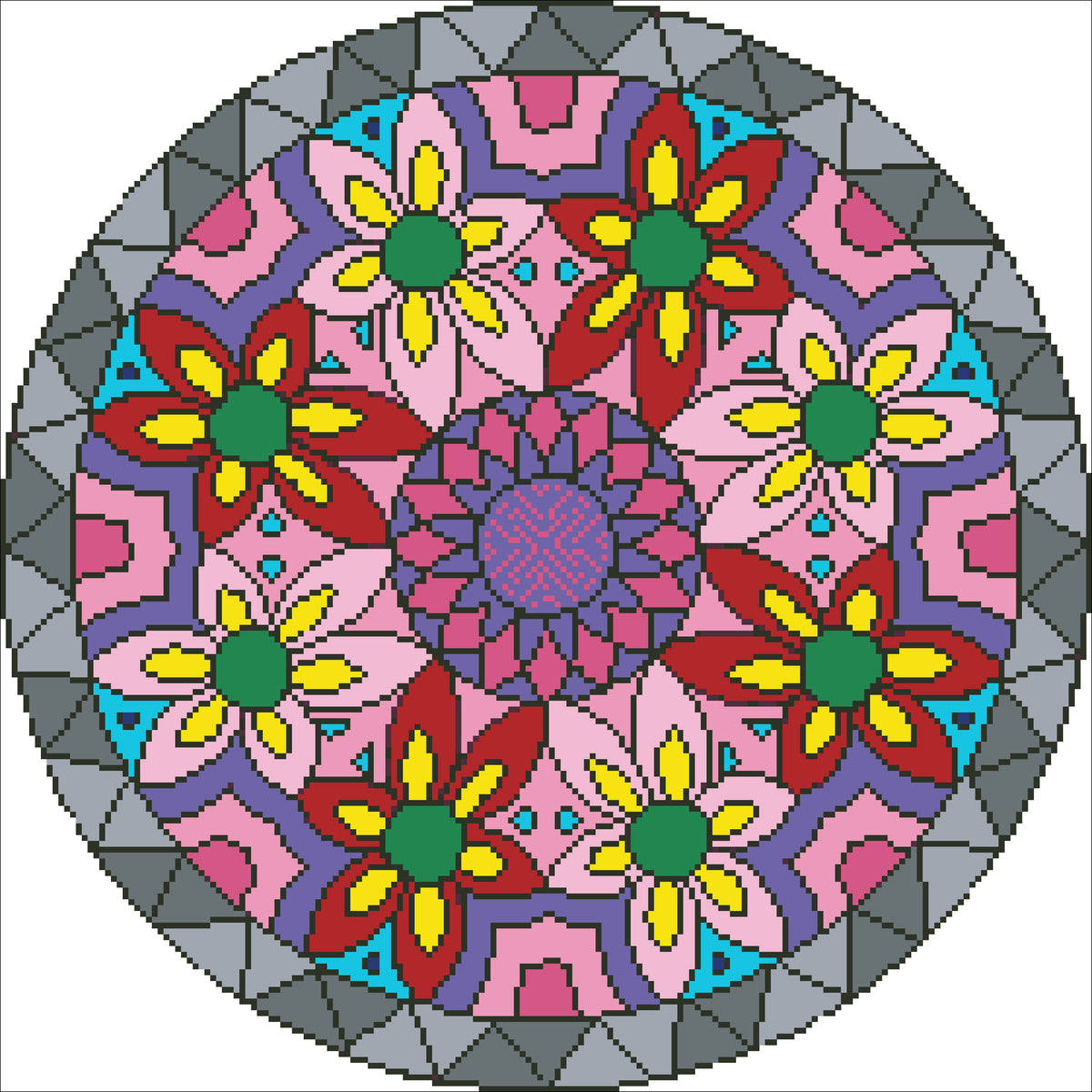 Borduurpakket kralen Mandala 42x42cm