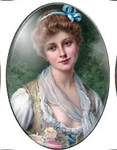 Cabochon 30x40mm oude dames protretten